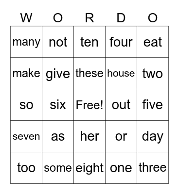 Lesson 13 Bingo Card