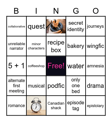 Ingredients Fest Bingo Card