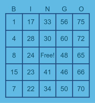 Mara Anne BT Bingo Card