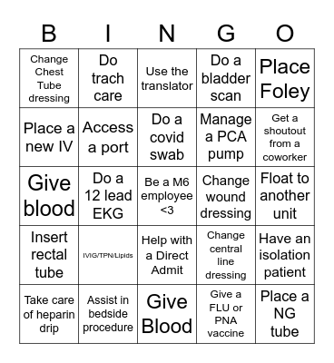 M6 Holiday BINGO Card