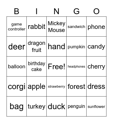 Let's Draw Bingo 12/1 Bingo Card