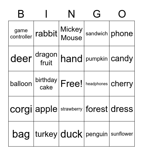 Let's Draw Bingo 12/1 Bingo Card