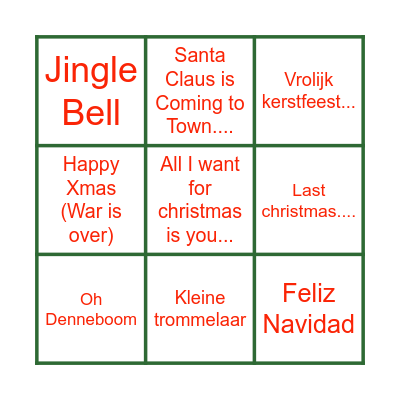 Kerstbingo Card