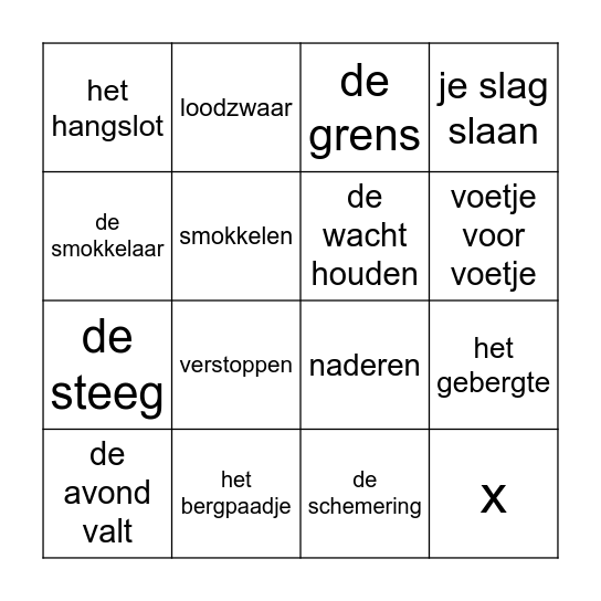 Blok 6 - Hoofdstuk 11.3 Bingo Card