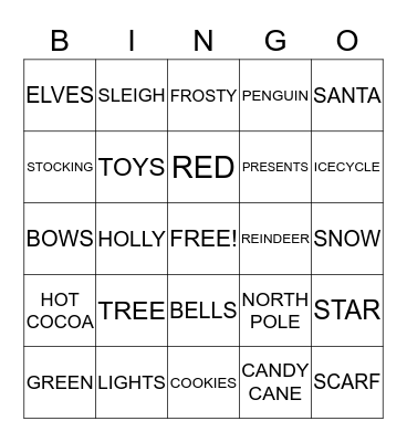 CHRISTMAS BINGO Card