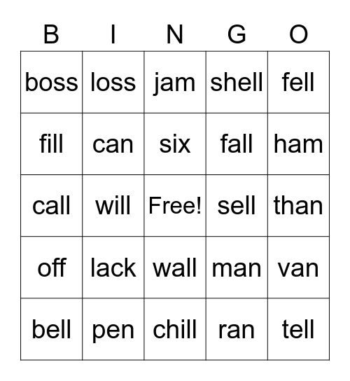 Wilson 1.4/1.5 Bingo Card