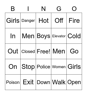 Edmark sign around us Bingo Card