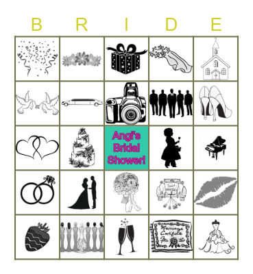 Angi's Bridal Shower Bingo Card