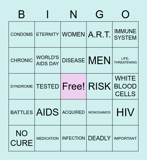 AIDS Bingo Card