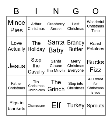 Christmas Bingo Card