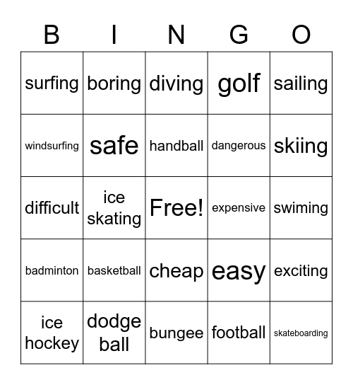 :) Bingo Card