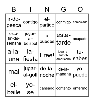 Capítulo 4B Bingo Card