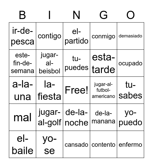 Capítulo 4B Bingo Card