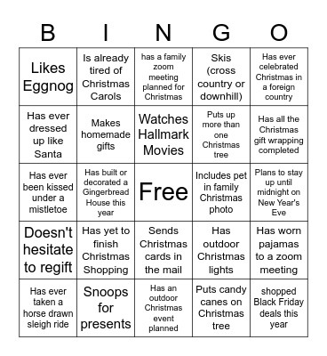 Christmas Bingo Card