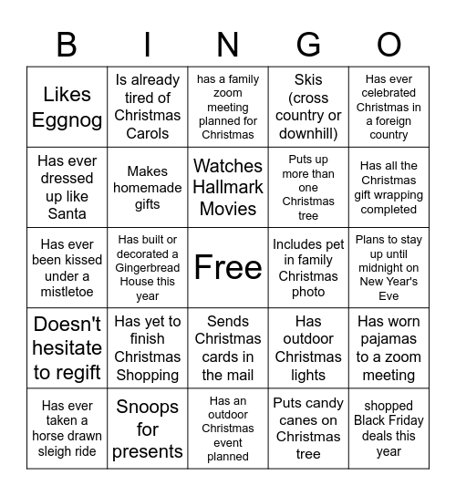 Christmas Bingo Card