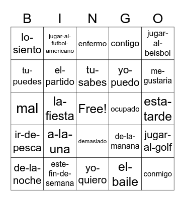 Capítulo 4B Bingo Card