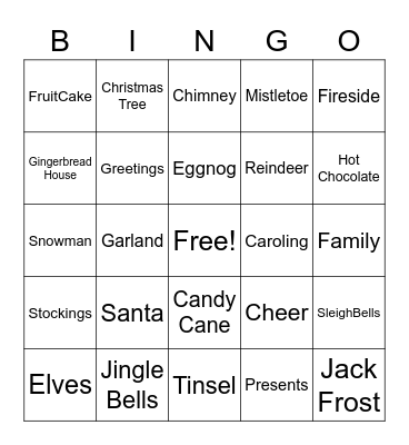 Holiday Bingo Card