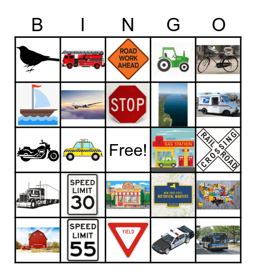 Sightseeing Bingo Card
