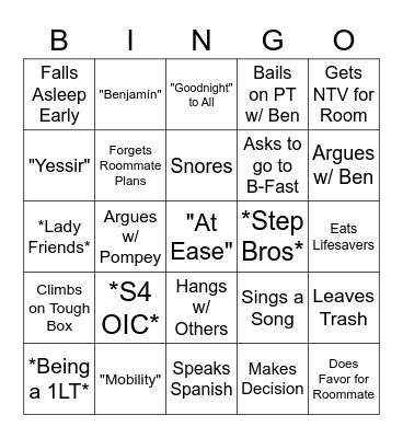 Javi Bingo Card