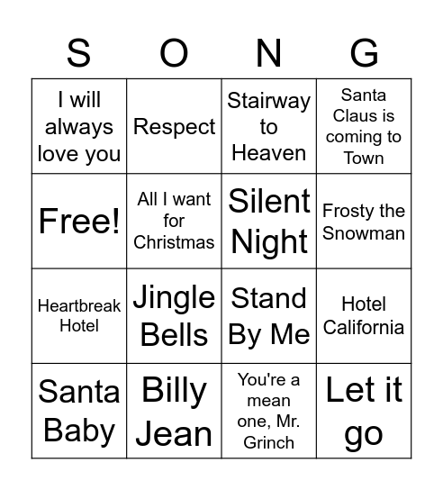 Susan Bingo Card