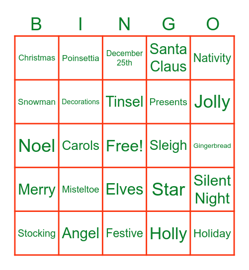 Christmas Bingo Card