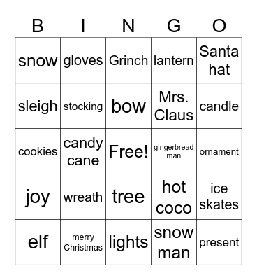 Christmas Bingo Card