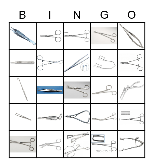 Surgical Instrument Bingo! Bingo Card