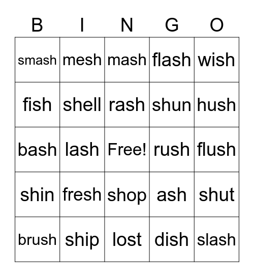 SH Bingo Card