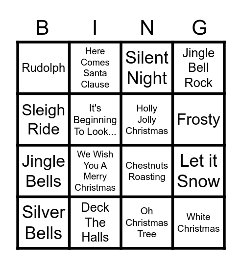 Winter Bingo Card