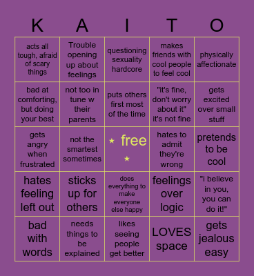 YEAOW Bingo Card