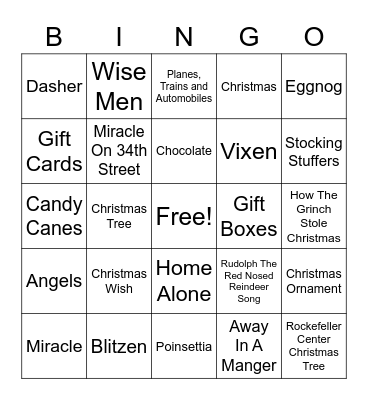 Seaford Library Holiday Bingo Card