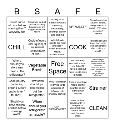 ISU SODEXO SAFETY BINGO Card