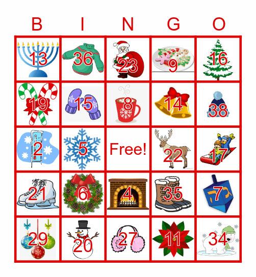 WINTER BINGO Card