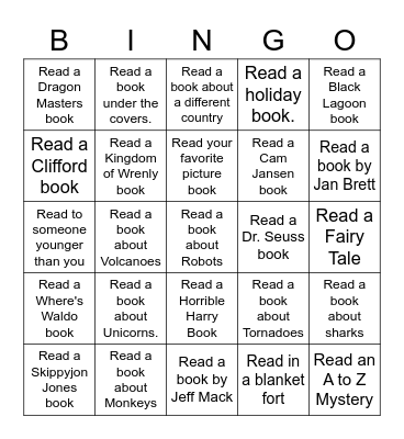 Reading Challenge II 2nd Grade Bingo Card