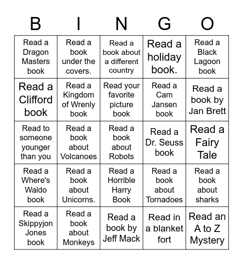 Reading Challenge II 2nd Grade Bingo Card