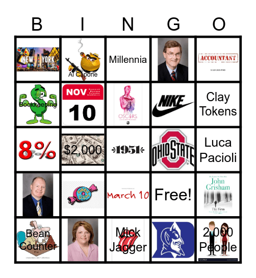 Accounting Fun Facts Bingo Card