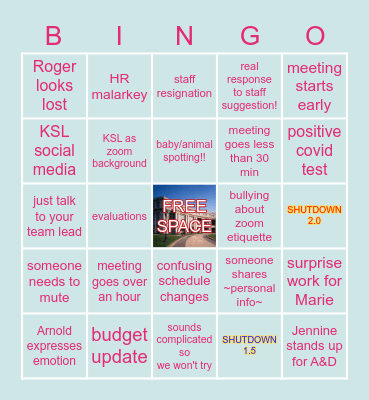 ALL-STAFF ZOOM Bingo Card