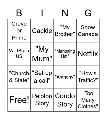Blondie Bingo Card