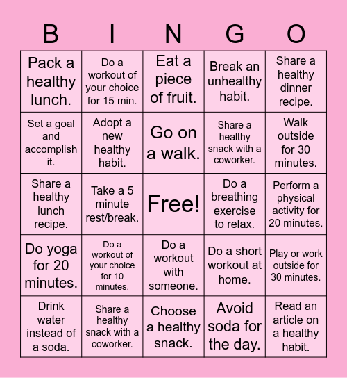 Claws & Paws Monthly Wellness Challenge Bingo Card