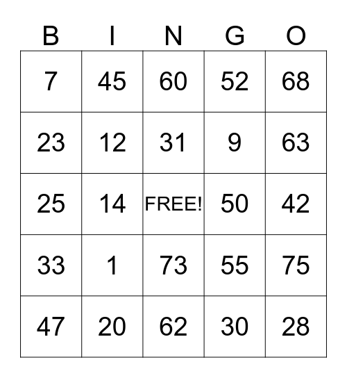 Winn Family Thanksgiving  Bingo Card