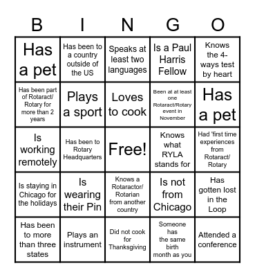 Rota-Bingo Card