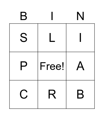 Alphabet Bingo Card