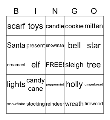 Holiday B-I-N-G-O Bingo Card