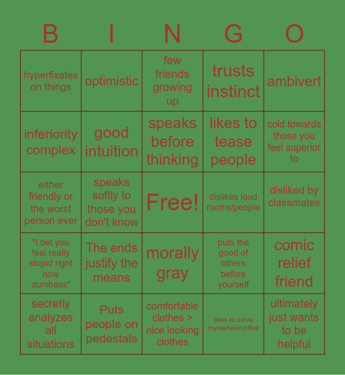 Nagito Bingo Card