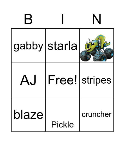 Blaze Bingo! Bingo Card