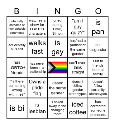 LGBTQ+ Bingo Card