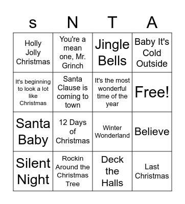 Santa Bingo Card! Bingo Card