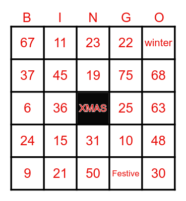 JINGLE BELLS Bingo Card