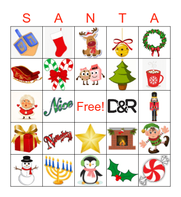 DR / TD Holiday Bingo Card