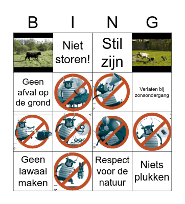 Afspraken in de natuur Bingo Card